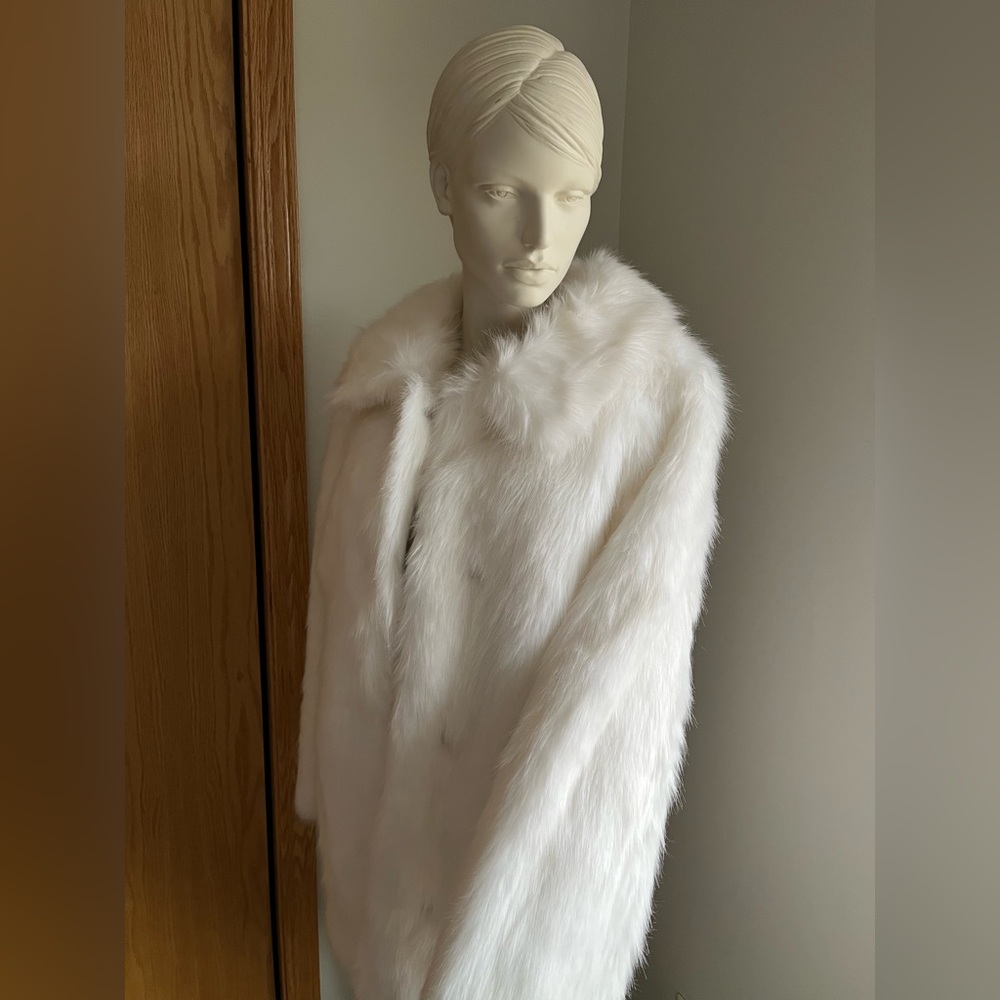 Express White Faux Fur Oversized Jacket